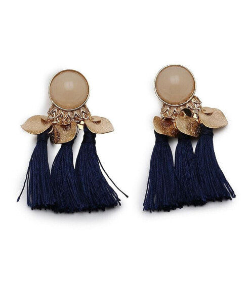 Women's Black Tassel Drop Earrings