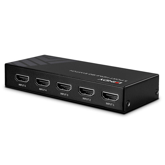 Lindy 5 Port HDMI 18G Switch - HDMI - Metal - Black - 18 Gbit/s - RF - 4K Ultra HD