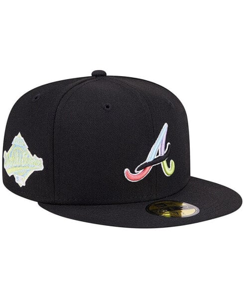 Men's Black Atlanta Braves Multi-Color Pack 59FIFTY Fitted Hat