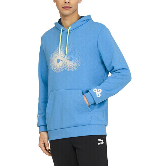 Puma Cloud9 X Essentials Esports Pullover Hoodie Mens Blue Casual Athletic Outer