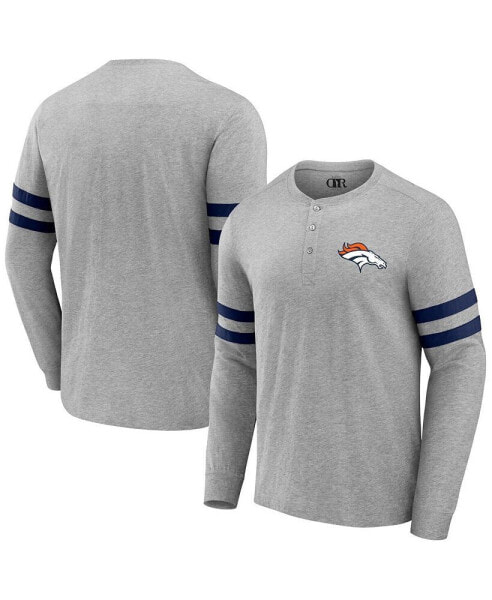 Men's NFL x Darius Rucker Collection by Heather Gray Denver Broncos Henley Long Sleeve T-shirt