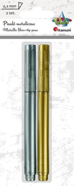 Фломастеры металлические Titanum Pisak золотой + серебряный 2,2 мм