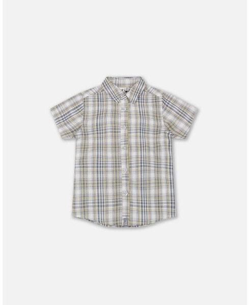 Рубашка Deux Par Deux Plaid  Blue Green Toddler