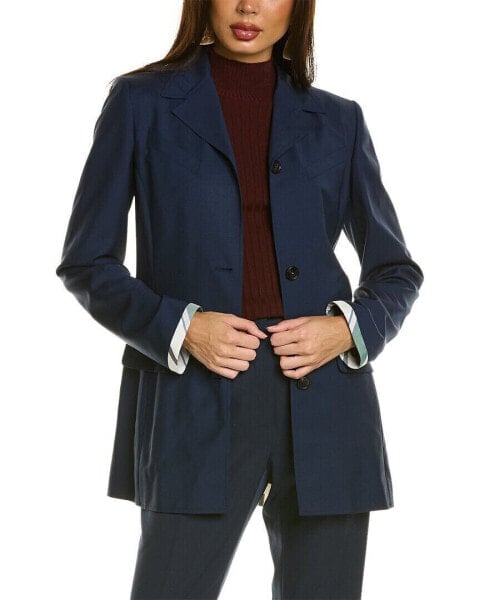 Lanvin Silk-Trim Wool & Mohair-Blend Jacket Women's 38