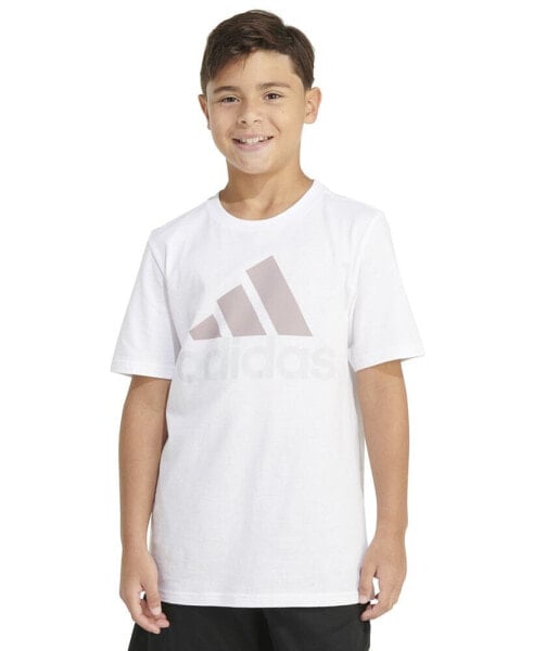 Футболка для малышей Adidas с коротким рукавом и двухцветным логотипом из хлопка