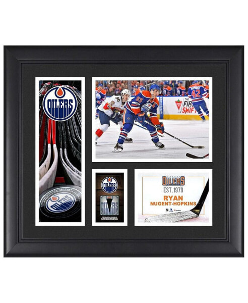Ryan Nugent-Hopkins Edmonton Oilers Framed 15" x 17" Player Collage with a Piece of Game-Used Puck