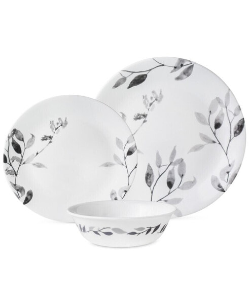 Boutique Misty Leaves 12-Piece Dinnerware Set