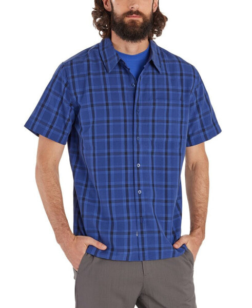 Men's Eldridge Classic Plaid Button-Up Short-Sleeve Shirt