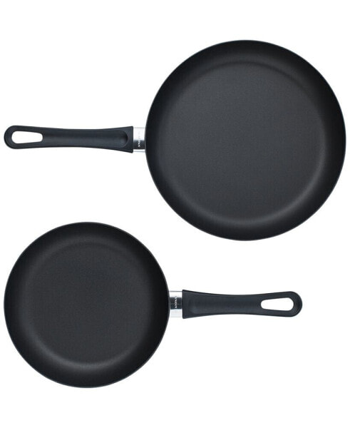 Classic 10.25" and 12.5" Nonstick 2-Piece Fry Pan Set, Black