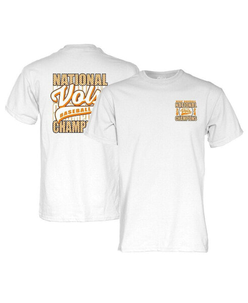 Men's and Women's White Tennessee Volunteers 2024 NCAA Men's Baseball College World Series Champions Check T-Shirt