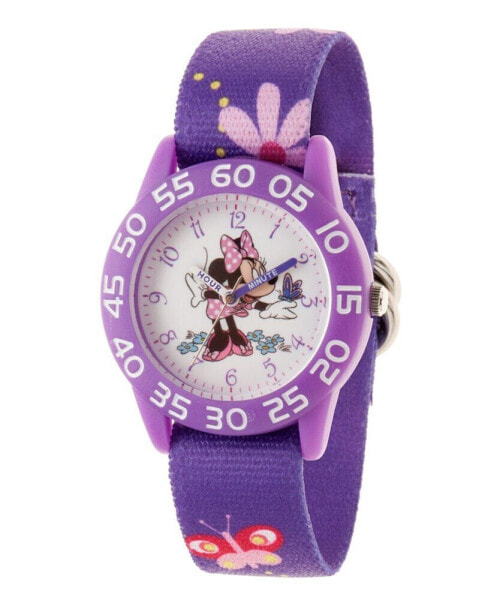 Disney Minnie Mouse Girls' Purple Plastic Time Teacher Watch