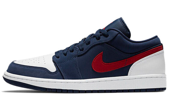 Кроссовки Nike Air Jordan 1 Low USA (Белый, Синий)