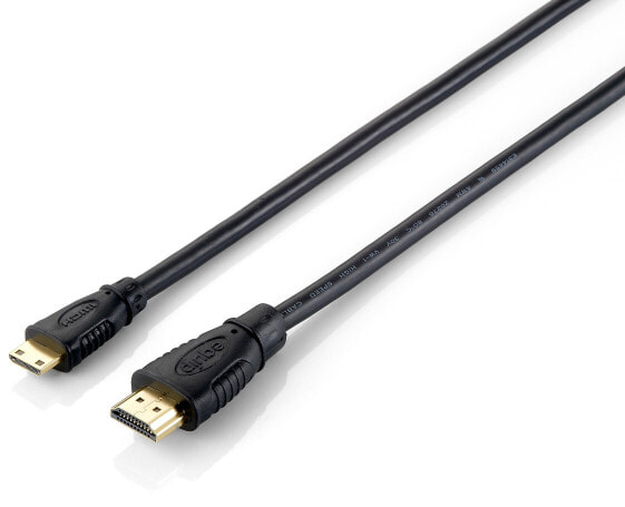 Equip HDMI to Mini HDMI Cable - 2m - 2 m - HDMI Type A (Standard) - HDMI Type C (Mini) - 3D - 10.2 Gbit/s - Black