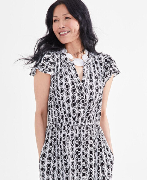 Women's Printed Tiered Ruffled Dress, Created for Macy's