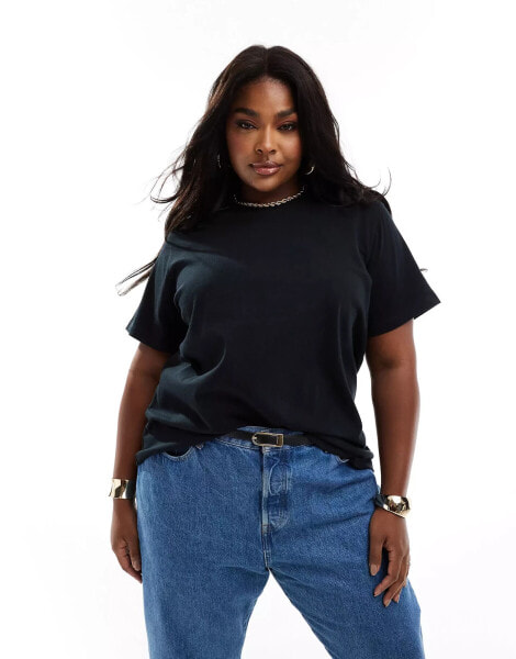 ASOS DESIGN Curve heavyweight regular fit t-shirt in black