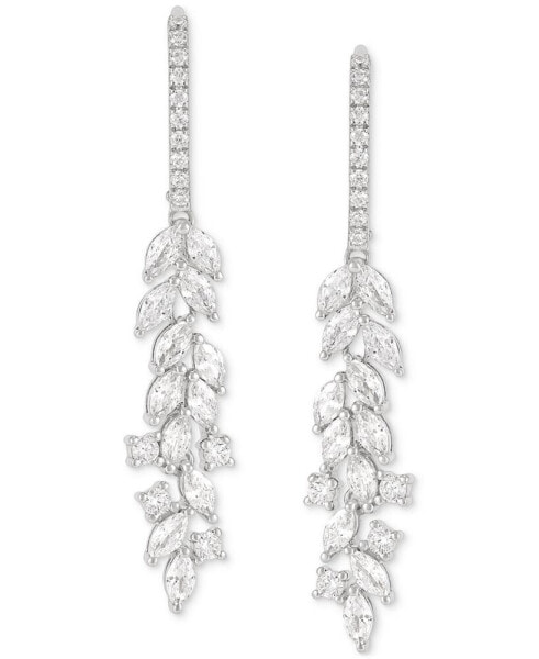Lab Grown Diamond Marquise & Round Leverback Drop Earrings (2-1/2 ct. t.w.) in 14k White Gold