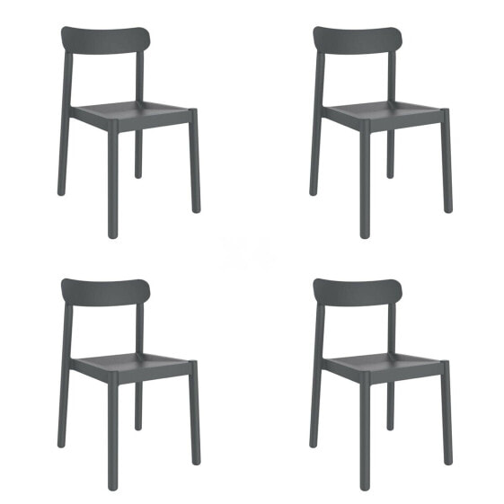 Garden chair Garbar Elba Dark grey polypropylene 50 x 53 x 80 cm 4 Units (4 Pieces)