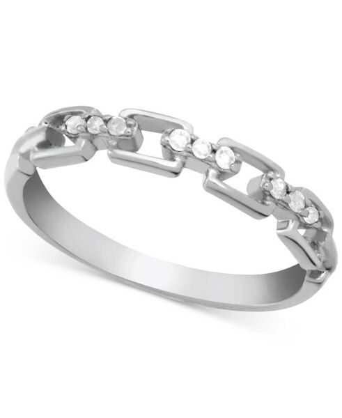 Diamond (1/10 ct. t.w.) Link Band Ring in Sterling Silver