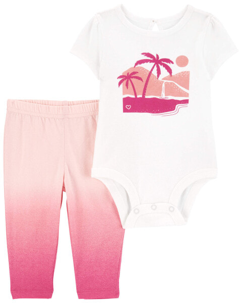 Baby 2-Piece Palm Tree Bodysuit Pant Set 3M