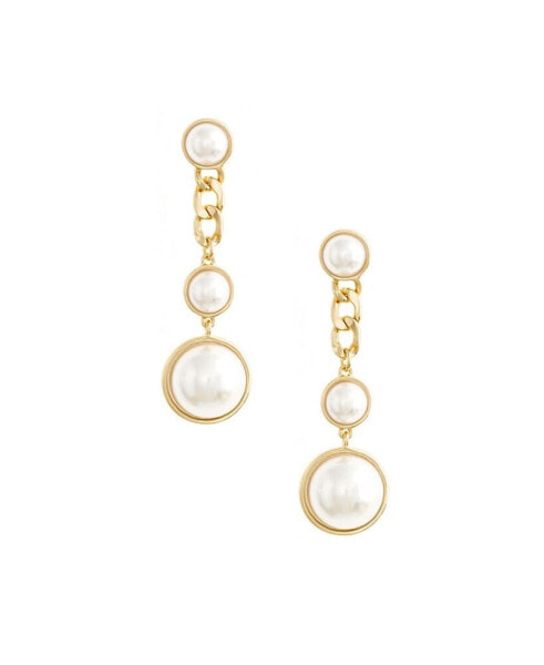 Pearl and Chain Drop Earrings