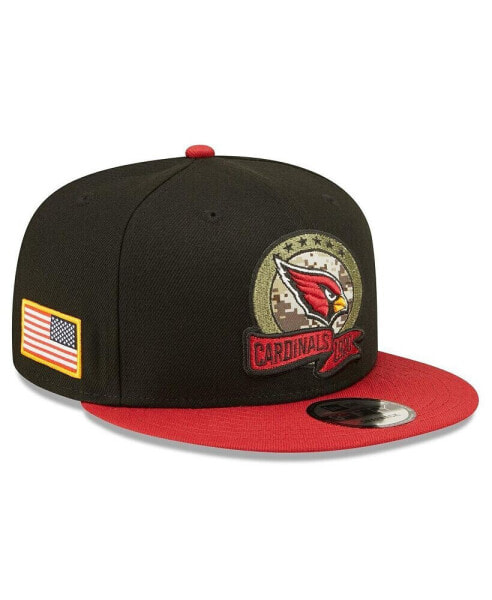 Men's Black, Cardinal Arizona Cardinals 2022 Salute To Service 9FIFTY Snapback Hat