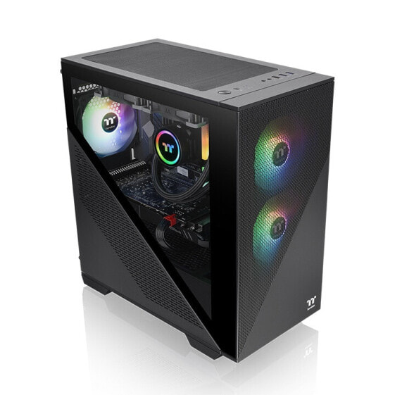 Thermaltake Divider 170 TG ARGB - Midi Tower - PC - Black - micro ATX - Mini-ITX - SPCC - Tempered glass - Multi