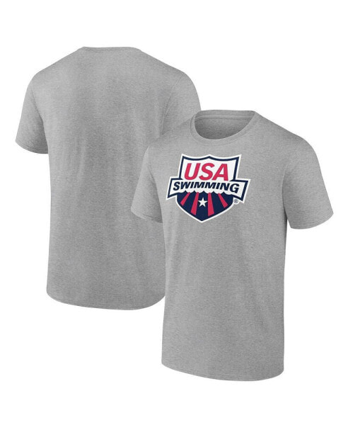 Men's Heather Gray USA Swimming Primary Logo T-Shirt