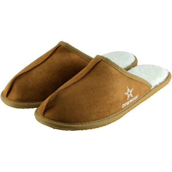 Forever Collectibles NFL Dallas Cowboys Moccasins Open Back Tan Slippers New