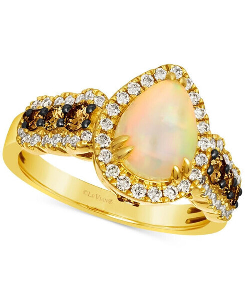 Кольцо Le Vian neopolitan Opal & Diamond Pear Halo