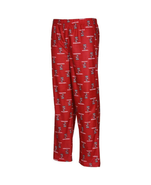 Wisconsin Badgers Big Boys Cardinal Team Logo Flannel Pajama Pants