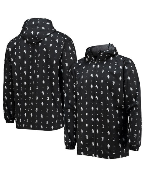 Men's Black Juventus AEROREADY Full-Zip Hoodie Windbreaker Jacket