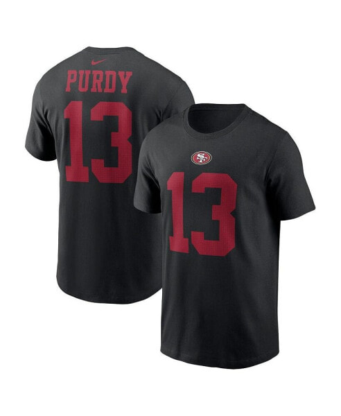 Футболка Nike мужская с именем и номером игрока Brock Purdy San Francisco 49ers черного цвета