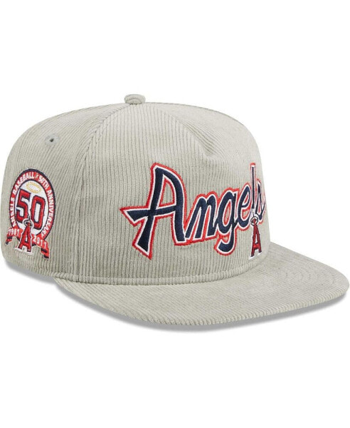 Men's Gray Los Angeles Angels Corduroy Golfer Adjustable Hat