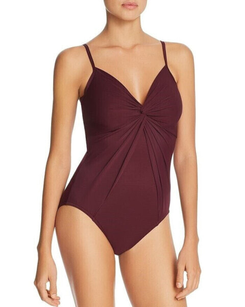 Miraclesuit 166957 Womens Solid Underwire One Piece Swimsuit Shiraz Size 12