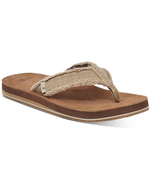 Men's Frayed Blanket Strap Flip-Flop Sandals