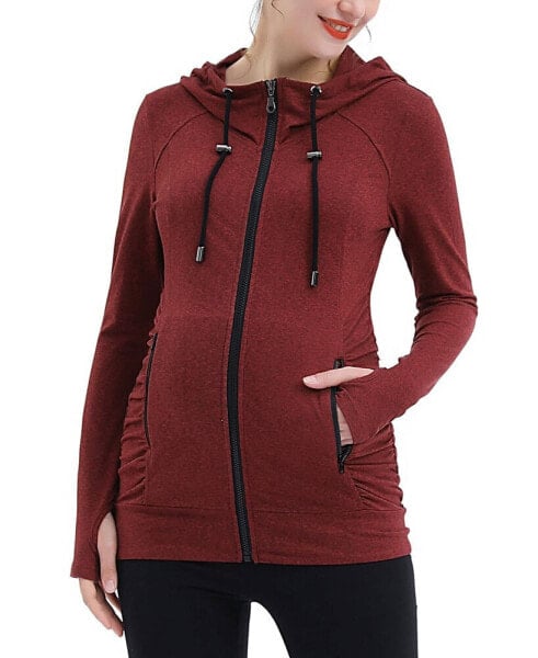 Maternity Essential Ruched Hooded Active Jacket