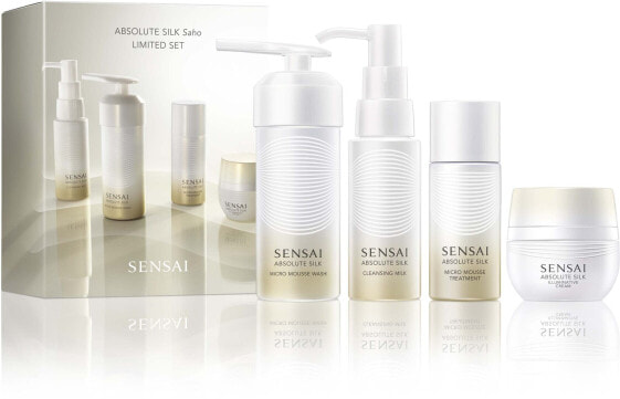 SENSAI Absolute Silk Saho Набор: Очищающее молочко 30 мл + Мусс для умывания 50 мл + Лосьон 30 мл + Крем для лица 15 мл