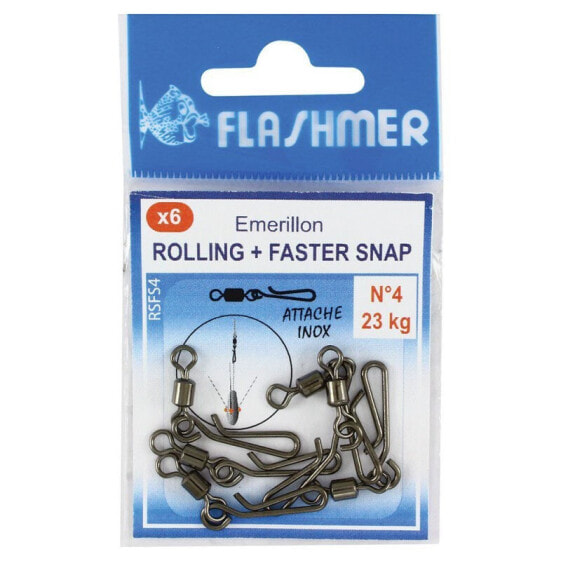 FLASHMER Rolling+Faster Snap Swivels