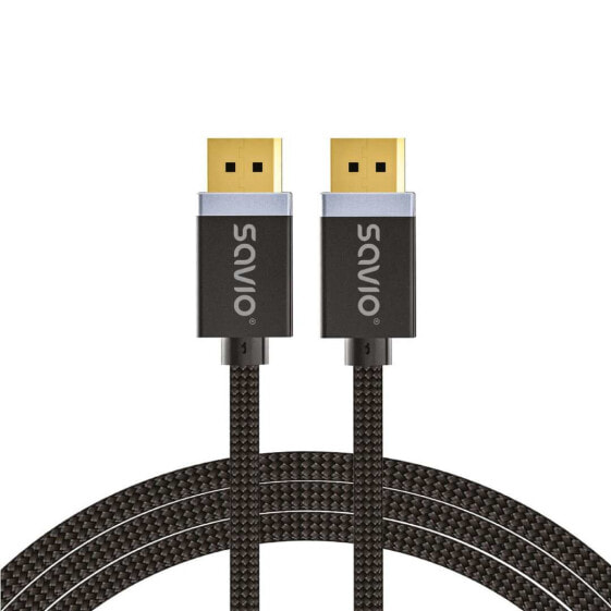 Savio DisplayPort cable 2 m Black CL-166 - Cable - Digital