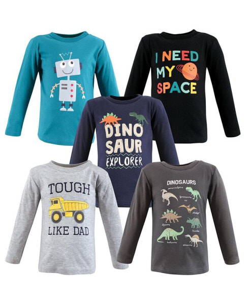 Baby Boys Long Sleeve T-Shirts, Dino Truck Robot