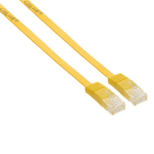 InLine Flat Ultraslim Patch Cable U/UTP Cat.6 Gigabit ready yellow 10m