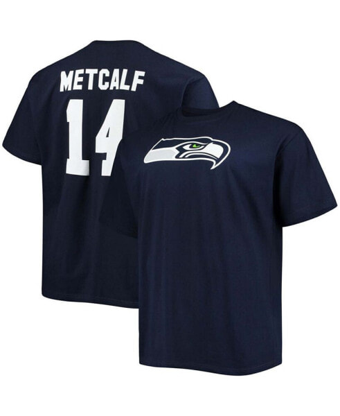 Men's Big and Tall DK Metcalf College Navy Seattle Seahawks Player Name Number T-shirt