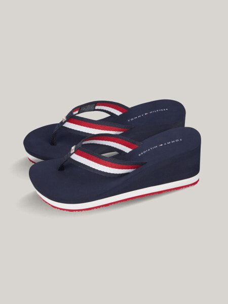 Tommy Stripe Wedge Sandal