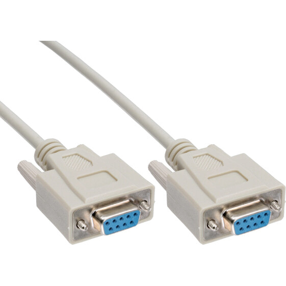 InLine null modem cable DB9 female / female - molded - 2m