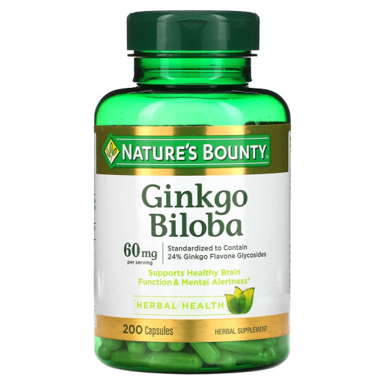 Ginkgo Biloba, 60 mg, 200 Capsules (30 mg per Capsule)
