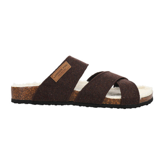 London Fog Lfm Joe Cork Footbed Mens Brown Casual Sandals CL30396M-E