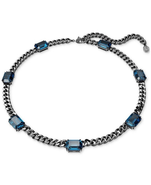 Millenia Black-Tone Crystal Necklace, 19-3/4"