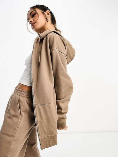 ASOS DESIGN – Oversize-Kapuzenjacke in Neutral