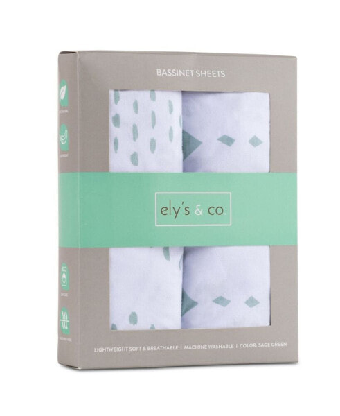 Jersey Cotton Bassinet Sheet Set 2 Pack