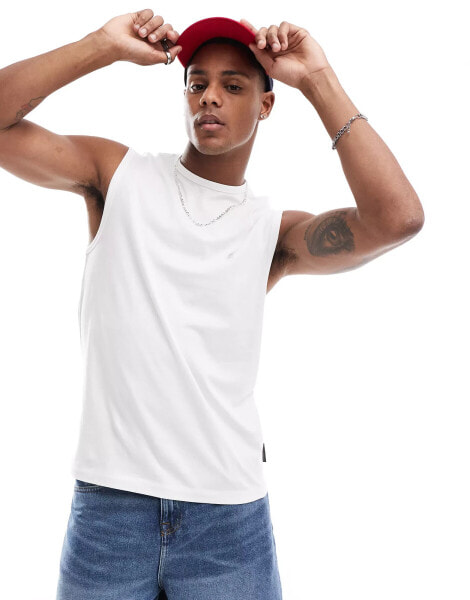 French Connection sleeveless t-shirt vest in white